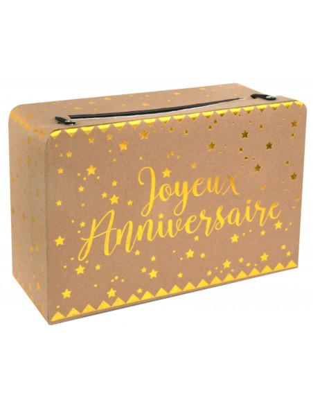 Tirelire Joyeux Anniversaire métallisé Kraft