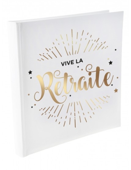 Livre d\'or Vive la retraite métallisé Blanc Faites La Fête Accessoires de décoration