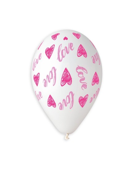 Sachet de 5 ballons anniversaire imprimé Love & Kiss Faites La Fête Ballons & Arches