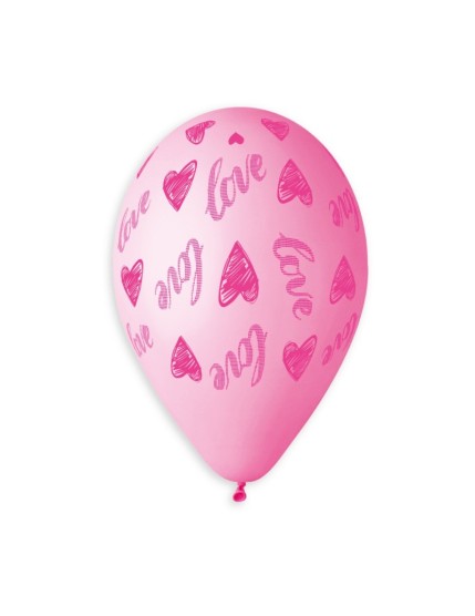 Sachet de 5 ballons anniversaire imprimé Love & Kiss Faites La Fête Ballons & Arches