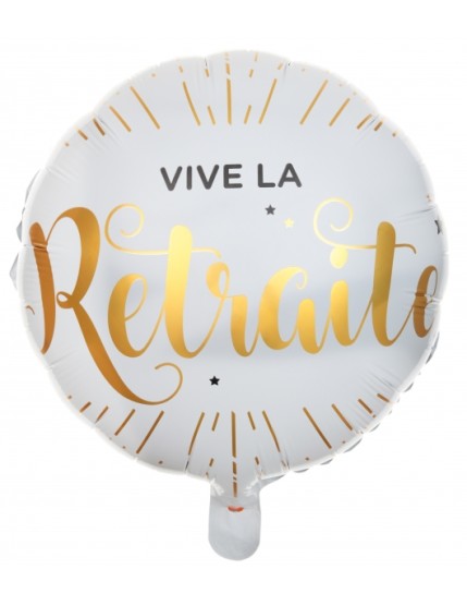 Ballon Alu Vive la retraite Blanc Faites La Fête Accessoires de décoration