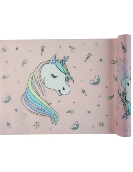 Chemin de table Licorne Rose