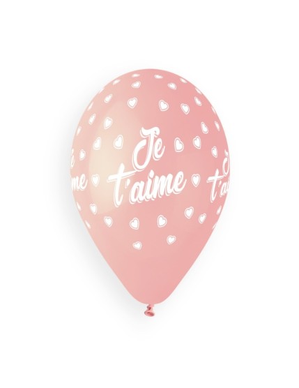 Sachet de 5 ballons anniversaire imprimé je t\'aime Faites La Fête Ballons & Arches