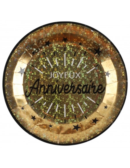 Assiette Anniversaire Etincelant Or