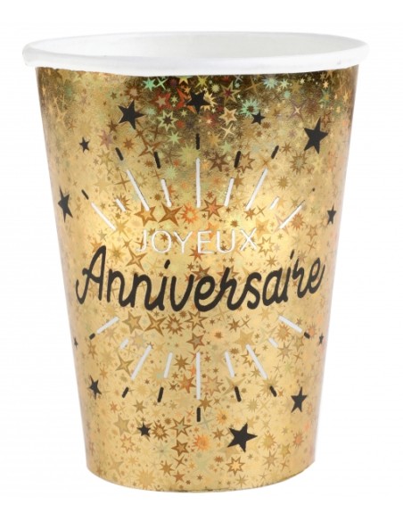 Gobelet Anniversaire Etincelant Or