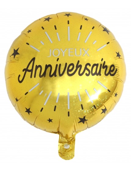 Ballon Alu Anniversaire Etincelant Or Faites La Fête Accessoires de décoration