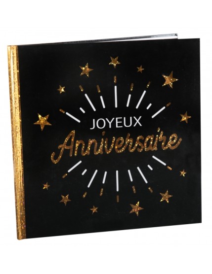 Livre d\'or Anniversaire Etincelant Or Faites La Fête Accessoires de décoration