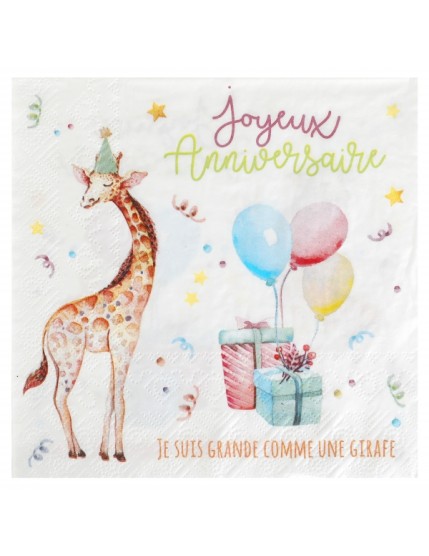 Serviette Zoo party Multicolore Faites La Fête Accessoires de décoration