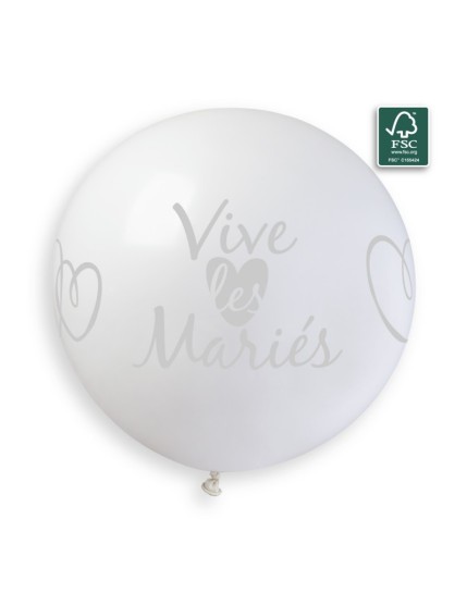 Sachet de 1 ballon imprimé Vive les Mariés Faites La Fête Ballons & Arches