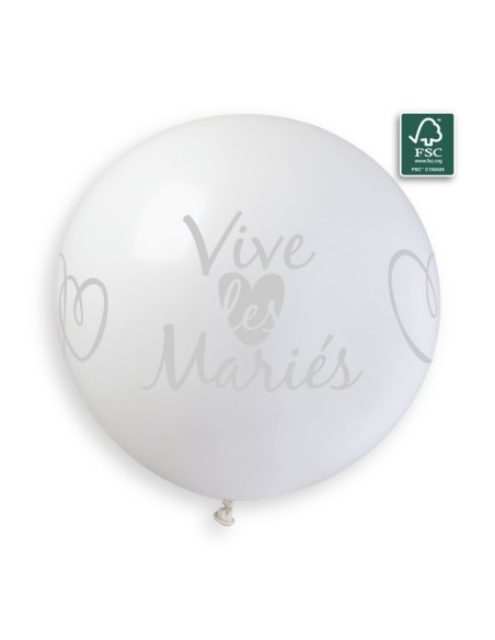 Sachet de 1 ballon imprimé Vive les Mariés