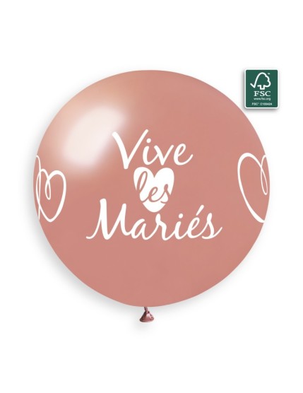 Sachet de 1 ballon imprimé Vive les Mariés Faites La Fête Ballons & Arches