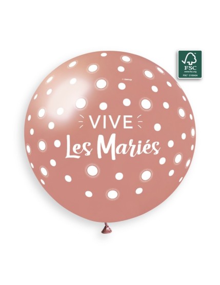 Sachet de 1 ballon imprimé Vive les Mariés Faites La Fête Ballons & Arches