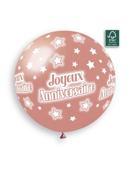 Sachet de 1 ballon anniversaire imprimé Joyeux Anniversaire Faites La Fête Ballons & Arches