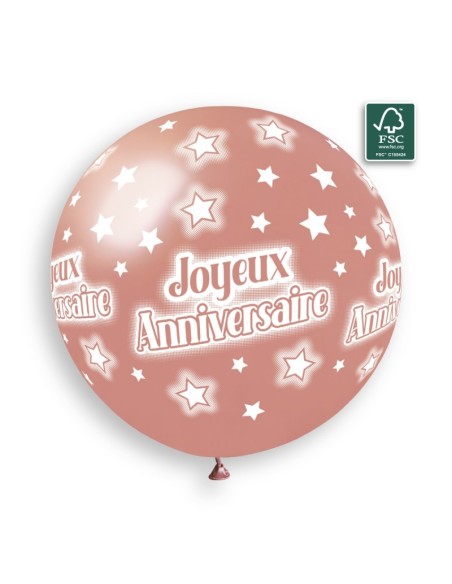 Sachet de 1 ballon anniversaire imprimé Joyeux Anniversaire