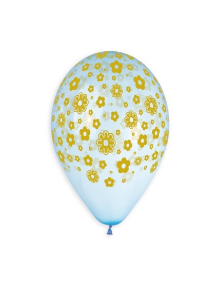 Sachet de 5 ballons anniversaire imprimé Golden flowers Faites La Fête Ballons & Arches