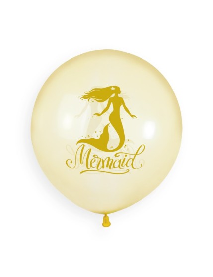 Sachet de 3 ballons anniversaire imprimé Golden Marmaid Faites La Fête Ballons & Arches