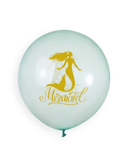 Sachet de 3 ballons anniversaire imprimé Golden Marmaid Faites La Fête Ballons & Arches