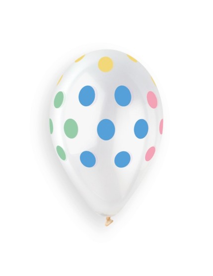 Sachet de 5 ballons anniversaire imprimé polka dots multicolor Faites La Fête Ballons & Arches