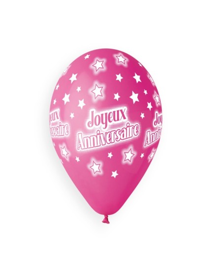 Sachet de 3 ballons anniversaire imprimé Joyeux Anniversaire Dimensions du  Ballon 33 cm Couleurs - texture Multicolore Dessins - Textes Joyeux  Anniversaire