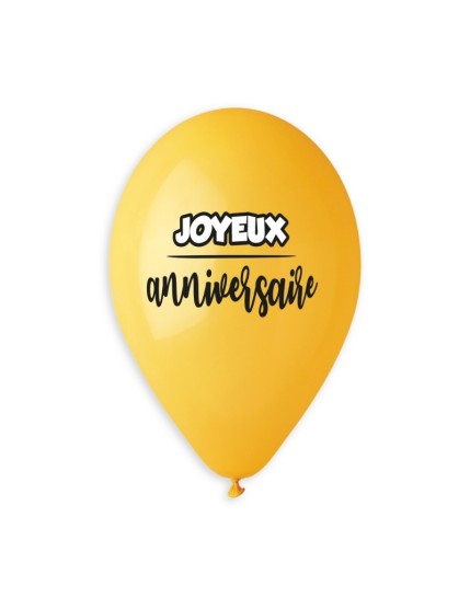 Sachet de 5 ballons anniversaire imprimé Joyeux Anniversaire Faites La Fête Ballons & Arches