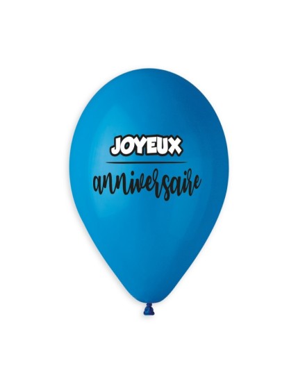 Sachet de 5 ballons anniversaire imprimé Joyeux Anniversaire Faites La Fête Ballons & Arches