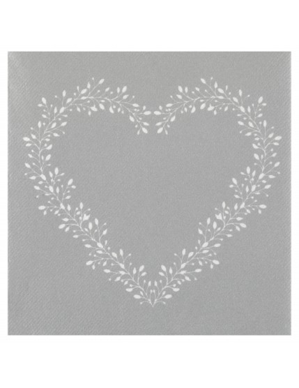 Serviette Coeur Argent Faites La Fête Accessoires de décoration