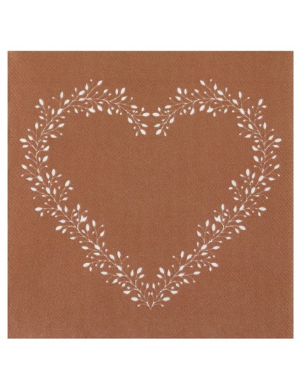 Serviette Coeur Bronze Faites La Fête Accessoires de décoration