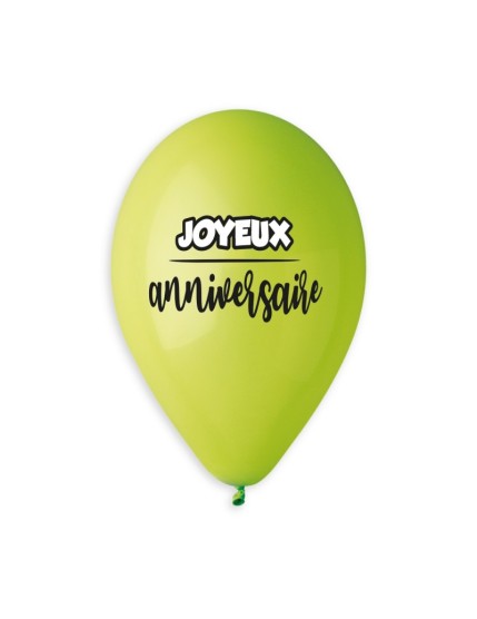 Sachet de 5 ballons anniversaire imprimé Joyeux Anniversaire Faites La Fête Ballons & Arches