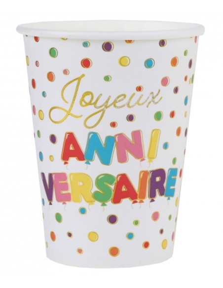 Gobelet Anniversaire ballon Multicolore