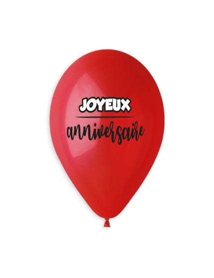 Sachet de 5 ballons anniversaire imprimé Joyeux Anniversaire Faites La Fête Ballons & Arches