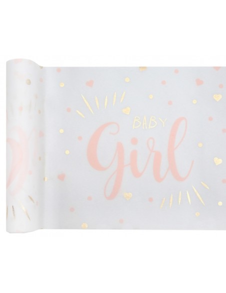 Chemin de table Baby shower métal Rose