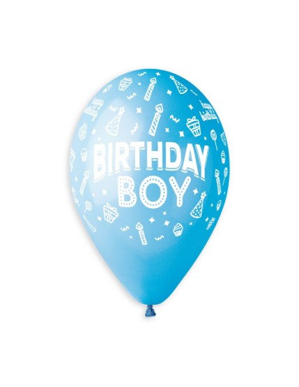 Sachet de 5 ballons anniversaire imprimé Birthday Boy Faites La Fête Ballons & Arches