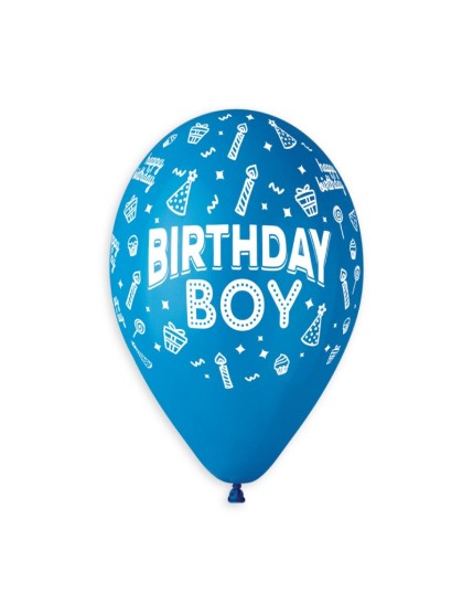 Sachet de 5 ballons anniversaire imprimé Birthday Boy Faites La Fête Ballons & Arches