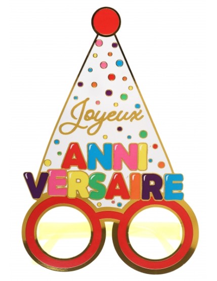 Lunettes Anniversaire ballon métal Multicolore Faites La Fête Accessoires de décoration