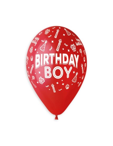 Sachet de 5 ballons anniversaire imprimé Birthday Boy Faites La Fête Ballons & Arches