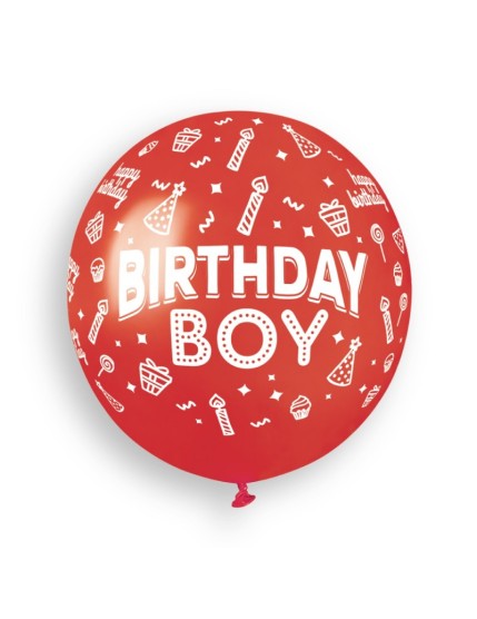 Sachet de 3 ballons anniversaire imprimé Birthday Boy Faites La Fête Ballons & Arches