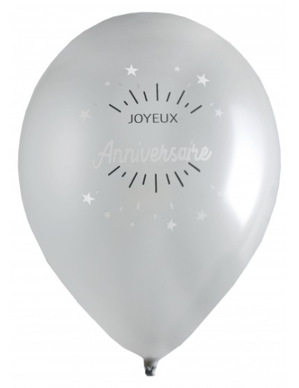 Ballons anniversaire 50 ans noir & argent