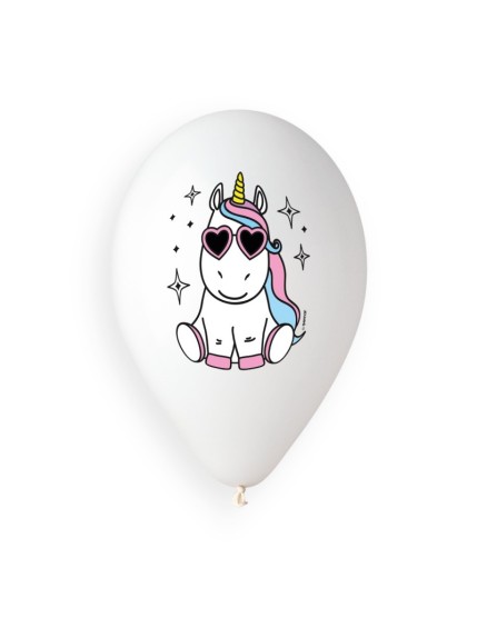 Sachet de 5 ballons anniversaire imprimé Unicorn star & polka multicolor Faites La Fête Ballons & Arches