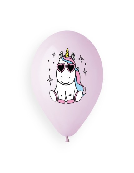 Sachet de 5 ballons anniversaire imprimé Unicorn star & polka multicolor Faites La Fête Ballons & Arches