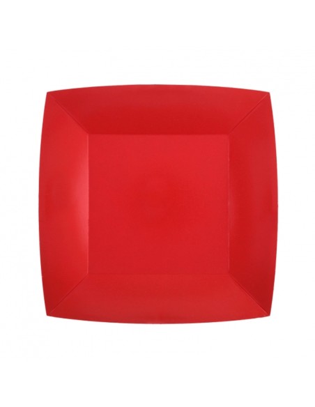 Petite assiette carrée Rainbow Rouge