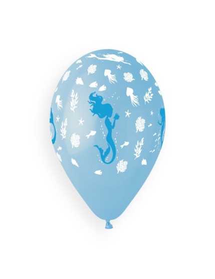 Sachet de 5 ballons anniversaire imprimé Mermaids Faites La Fête Ballons & Arches