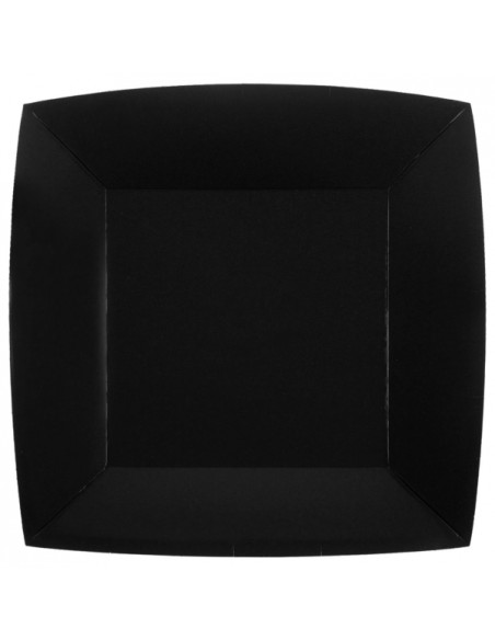 Grande assiette carrée Rainbow Noir