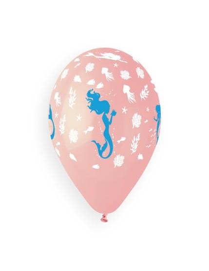 Sachet de 5 ballons anniversaire imprimé Mermaids Faites La Fête Ballons & Arches