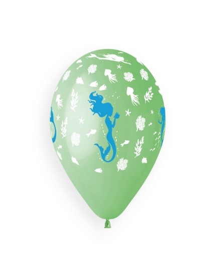 Sachet de 5 ballons anniversaire imprimé Mermaids Faites La Fête Ballons & Arches