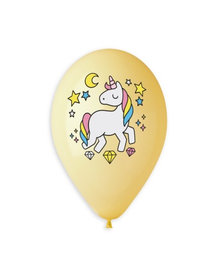 Sachet de 5 ballons anniversaire imprimé Unicorn & colourful rainbow Faites La Fête Ballons & Arches