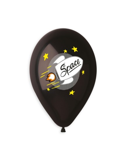 Sachet de 5 ballons anniversaire imprimé Space shuttle & let\'s explore Faites La Fête Ballons & Arches