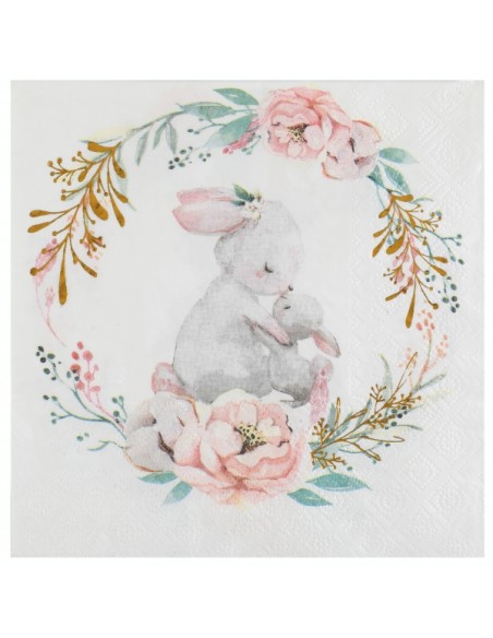 Serviette Mon p'tit lapin Multicolore