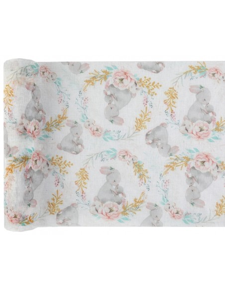 Chemin de table Mon p'tit lapin Multicolore
