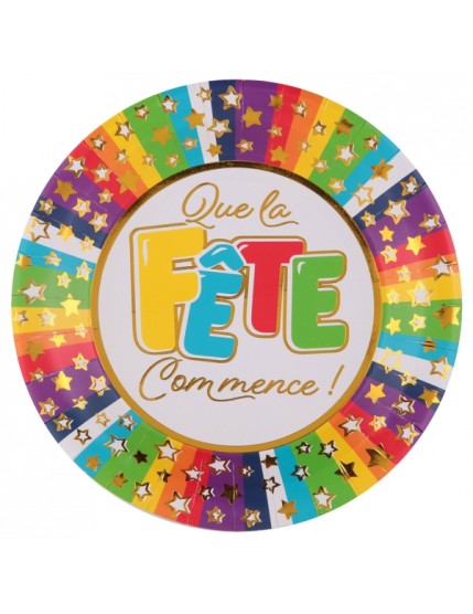 Assiette C\'est la Fête Multicolore Faites La Fête Accessoires de décoration