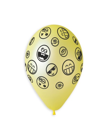 Sachet de 5 ballons anniversaire imprimé Crazy faces Faites La Fête Ballons & Arches